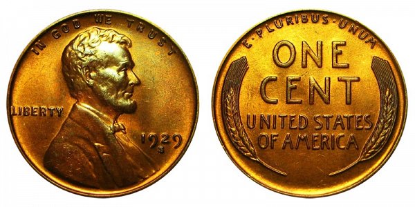 1929 S Lincoln Wheat Cent Penny