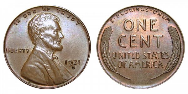 1931 D Lincoln Wheat Cent Penny