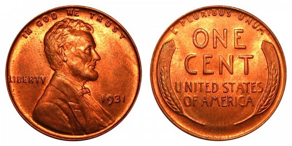 1931 Lincoln Wheat Cent Penny