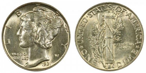 1931 Silver Mercury Dime 