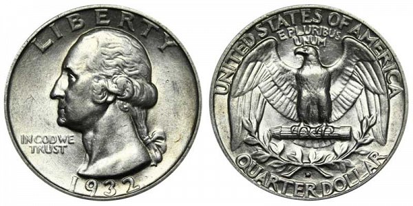 1932 D Washington Silver Quarter