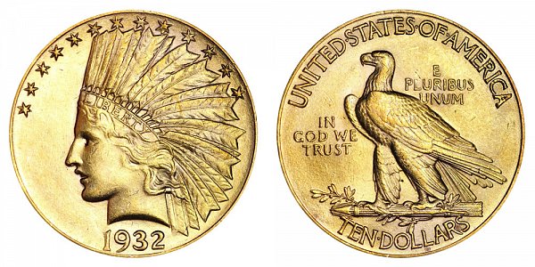1932 Indian Head $10 Gold Eagle - Ten Dollars 