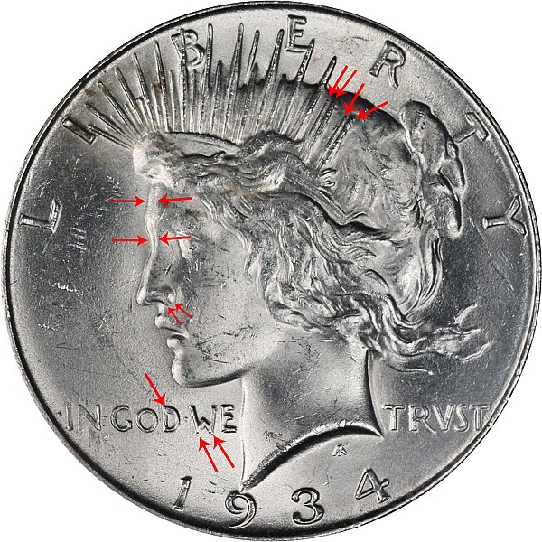 1934 D Peace Silver Dollar - Doubled Die Obverse DDO 