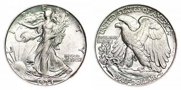 1934 D Walking Liberty Silver Half Dollar