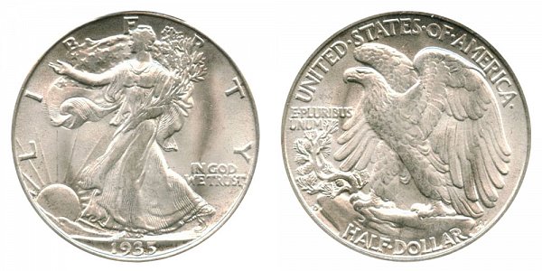 1935 D Walking Liberty Silver Half Dollar 