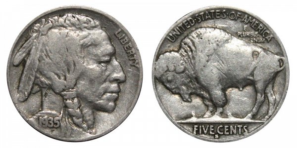 1935 S Indian Head Buffalo Nickel