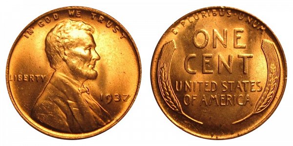 1937 Lincoln Wheat Cent Penny