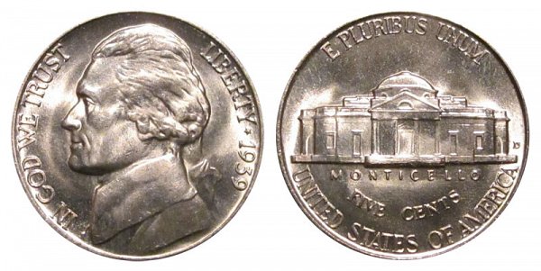 1939 D Jefferson Nickel 