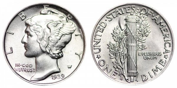 1939 S Silver Mercury Dime