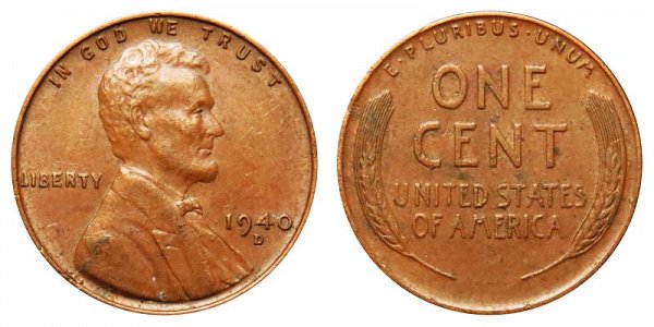 1940 D Lincoln Wheat Cent Penny
