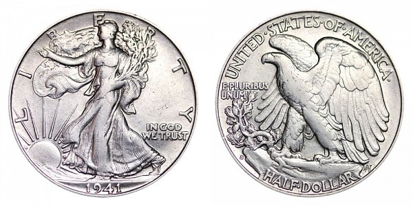 1941 S Walking Liberty Silver Half Dollar