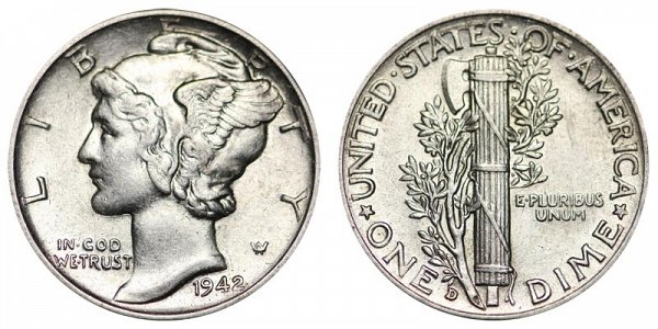 1942 s mercury head dime value
