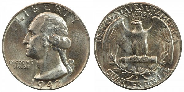1942 D Washington Silver Quarter