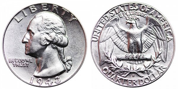 1943 D Washington Silver Quarter