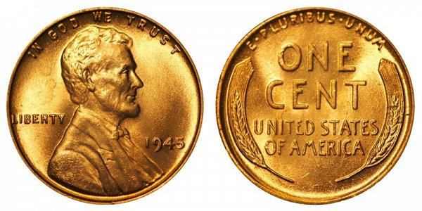 1945 Lincoln Wheat Cent Penny