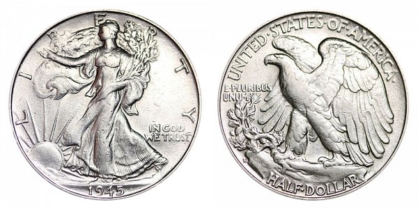 1945 S Walking Liberty Silver Half Dollar