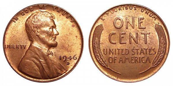 1946 D Lincoln Wheat Cent Penny