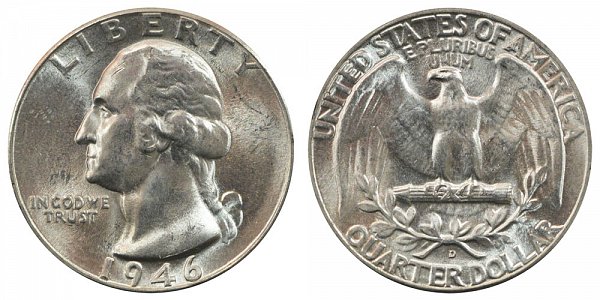 1946 D Washington Silver Quarter