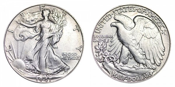 1947 D Walking Liberty Silver Half Dollar 