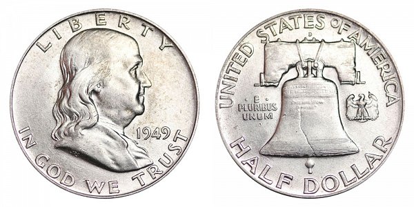1949 D Franklin Silver Half Dollar 