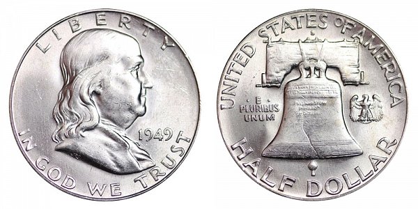 1949 S Franklin Silver Half Dollar 