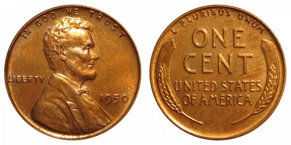 1950 Lincoln Wheat Cent Penny