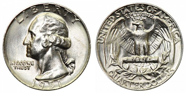 1951 D Washington Silver Quarter