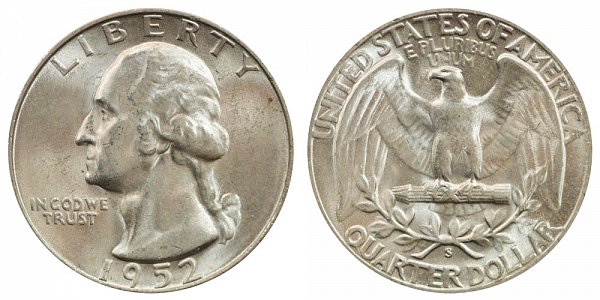 1952 S Washington Silver Quarter