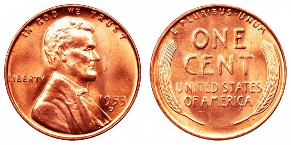 1953 D Lincoln Wheat Cent Penny