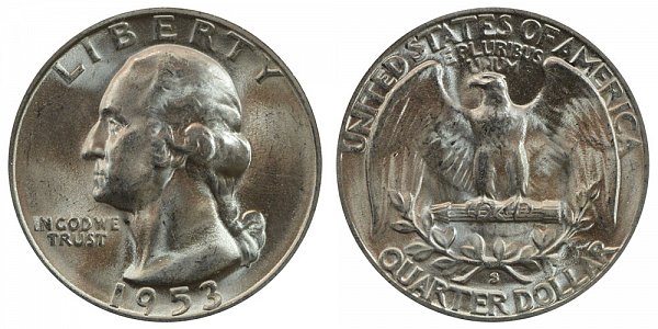 1953 S Washington Silver Quarter
