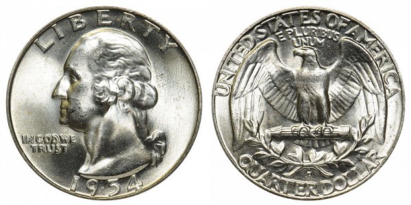 1954 D Washington Silver Quarter 