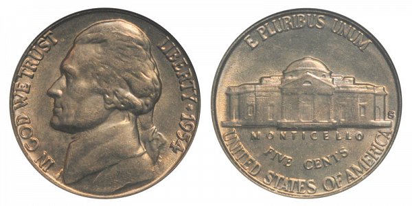 1954 S Jefferson Nickel