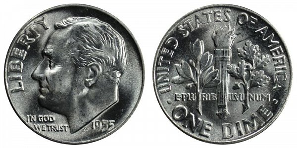 1955 Silver Roosevelt Dime
