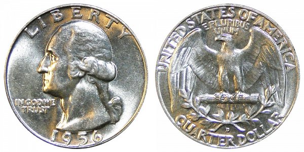1956 D Washington Silver Quarter