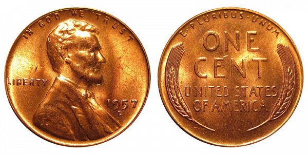 1957 D Lincoln Wheat Cent Penny