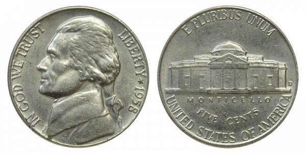 1958 D Jefferson Nickel