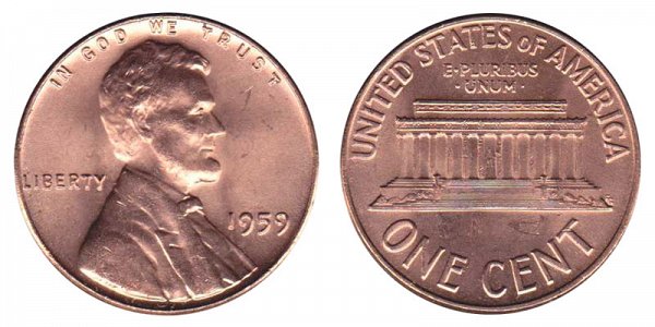 1959 Lincoln Memorial Cent Penny