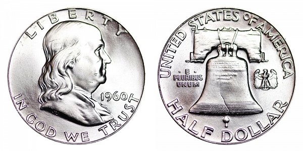 1960 Franklin Half Dollar Liberty Bell Coin Value Prices, Photos & Info