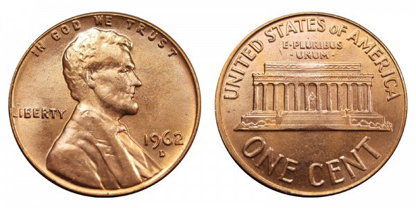 1962 D Lincoln Memorial Cent Penny