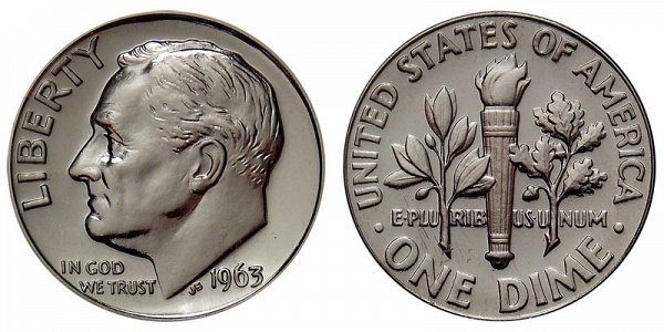 1963 Silver Roosevelt Dime