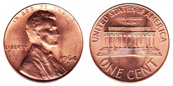 1964 D Lincoln Memorial Cent Penny