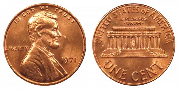 1971 Lincoln Memorial Cent Penny