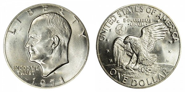 1971 S Silver Eisenhower Ike Dollar - Brilliant Uncirculated