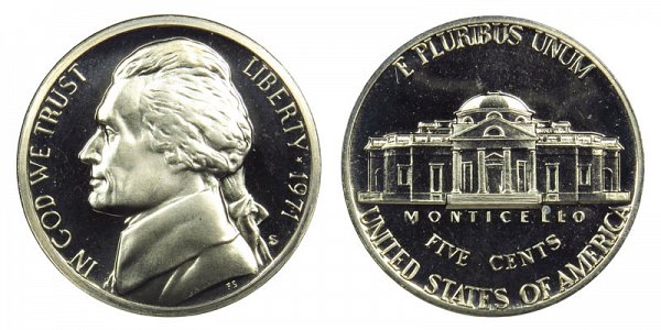 1971 S Jefferson Nickel Proof
