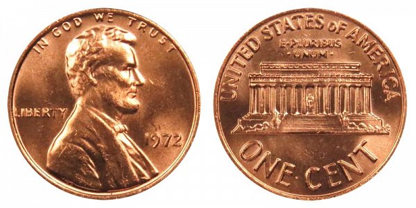 1972 Lincoln Memorial Cent Penny