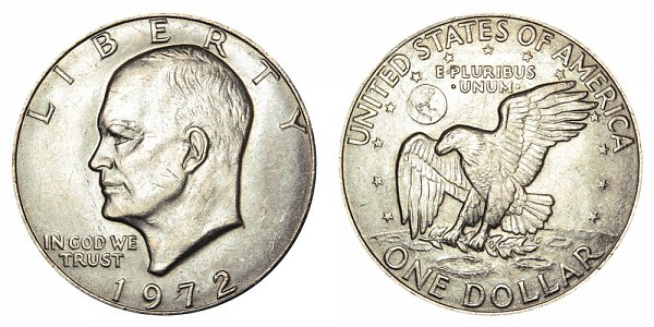 silver one dollar coin 1972 value