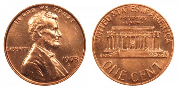 1973 S Lincoln Memorial Cent Penny