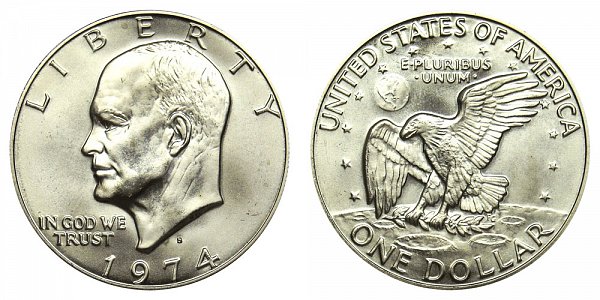 1974 S Silver Eisenhower Ike Dollar - Brilliant Uncirculated