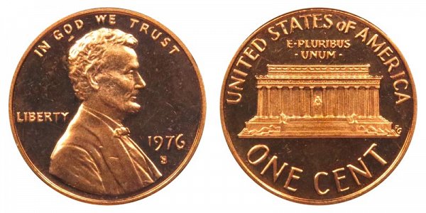1976 S Lincoln Memorial Cent Penny Proof 