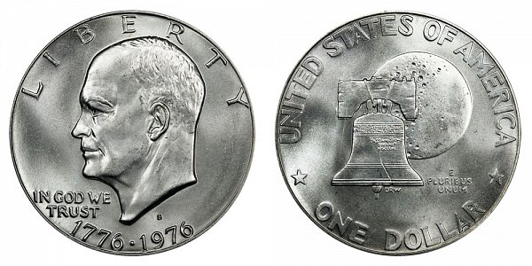 1976 S Type 1 Silver Bicentennial Eisenhower Ike Dollar